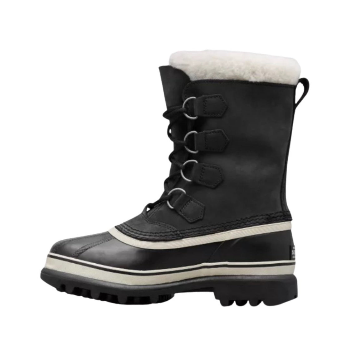 Sorel Men's Black, Stone Caribou WP Waterproof Insulated Snow Boots